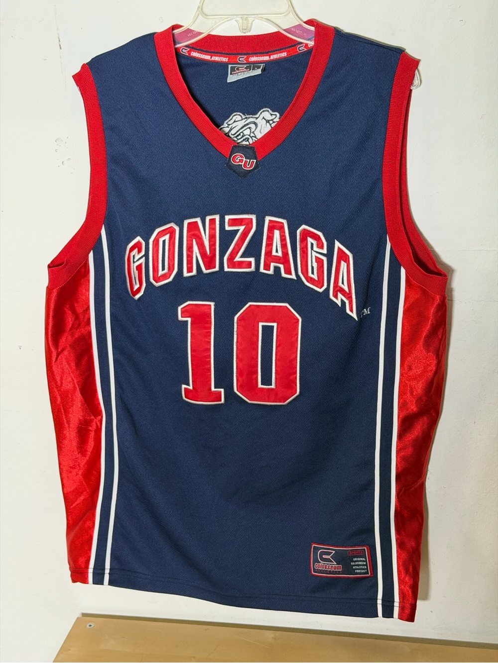 Colosseum Gonzaga Bulldogs #10 Basketball Jersey Large Stitched NCAA Navy Red